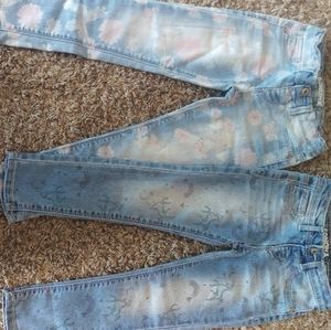Girls size 4 printed jeans